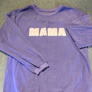 Purple Women's Shirt with 'MAMA' Print